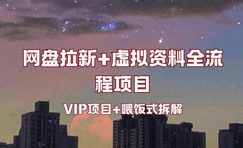 （VIP项目）网盘拉新+虚拟资料全流程项目